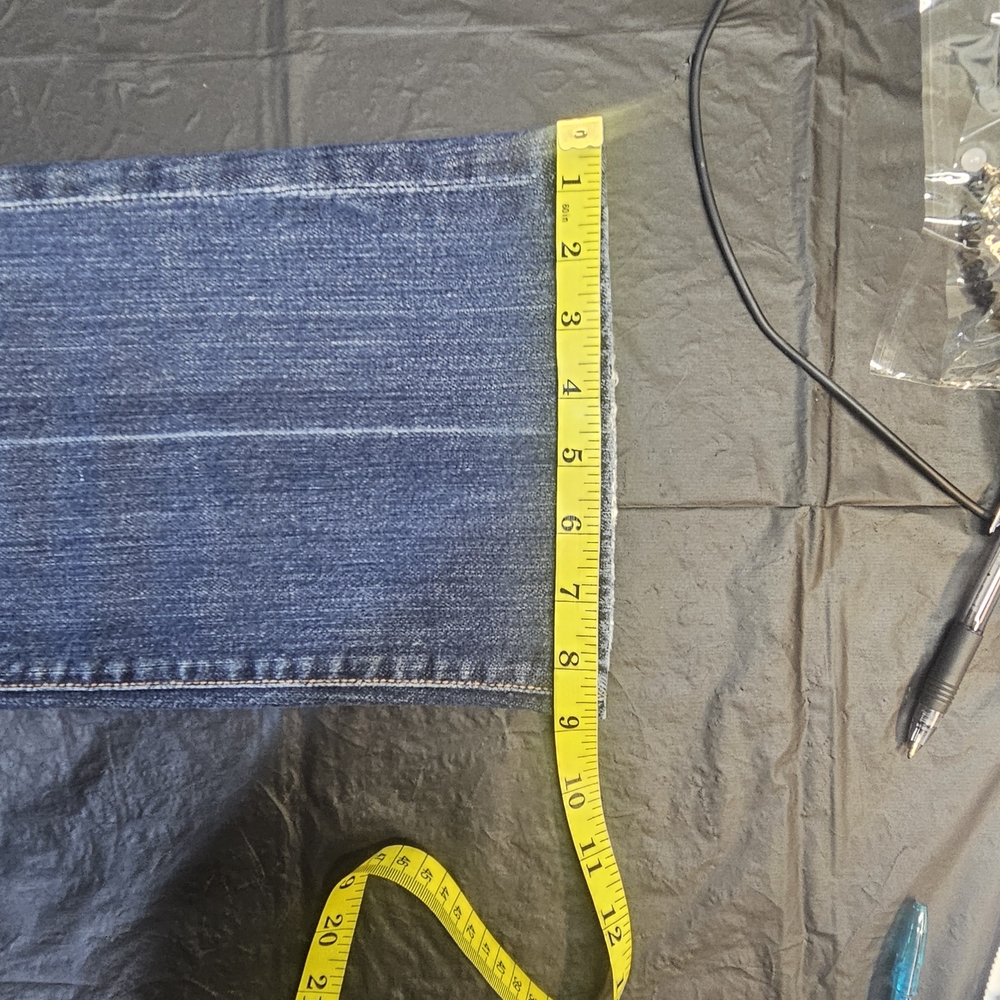 7 For All Mankind Dark Blue Boot Cut Jeans - Picture 9 of 14